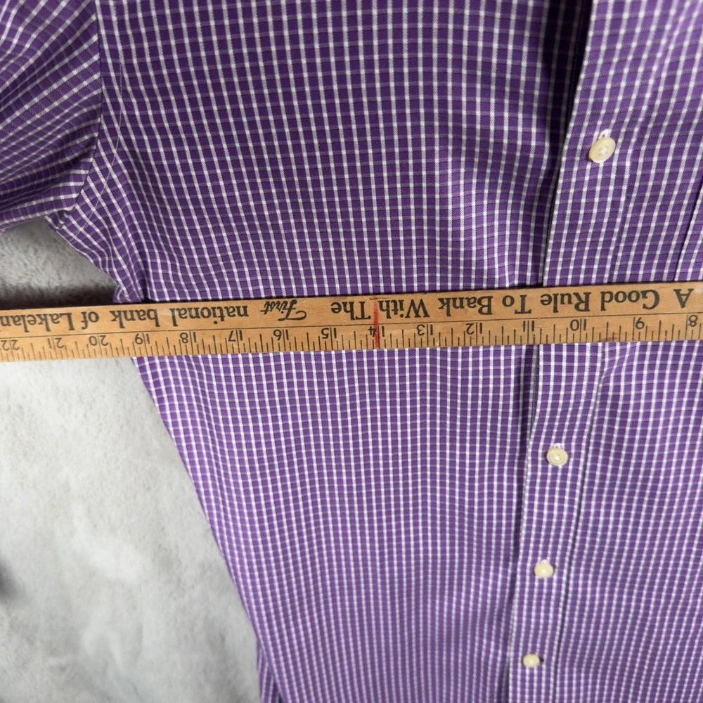 Banana Republic Non Iron Classic Fit Mens Purple Plaid Dress‎ Shirt Size S